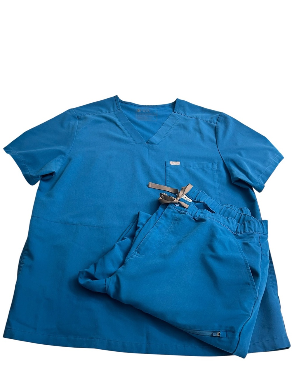 Figs Men’s Scrub Sets XL Alps Blue Chisec Top&Tansen Jogger Scrub Pants PO 1652